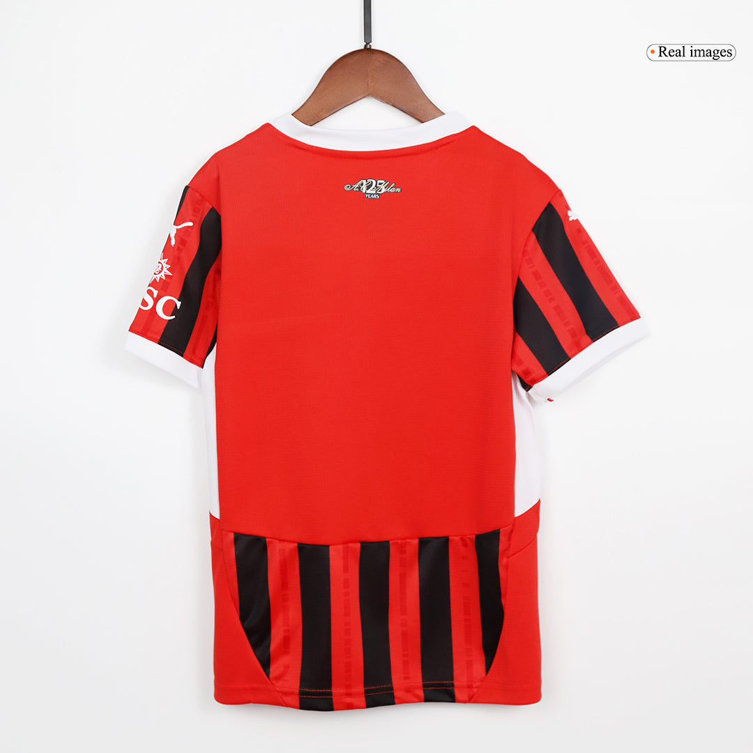Kid's AC Milan Home Soccer Jersey Kit(Jersey+Shorts) 2024/25 footmaillots.fr