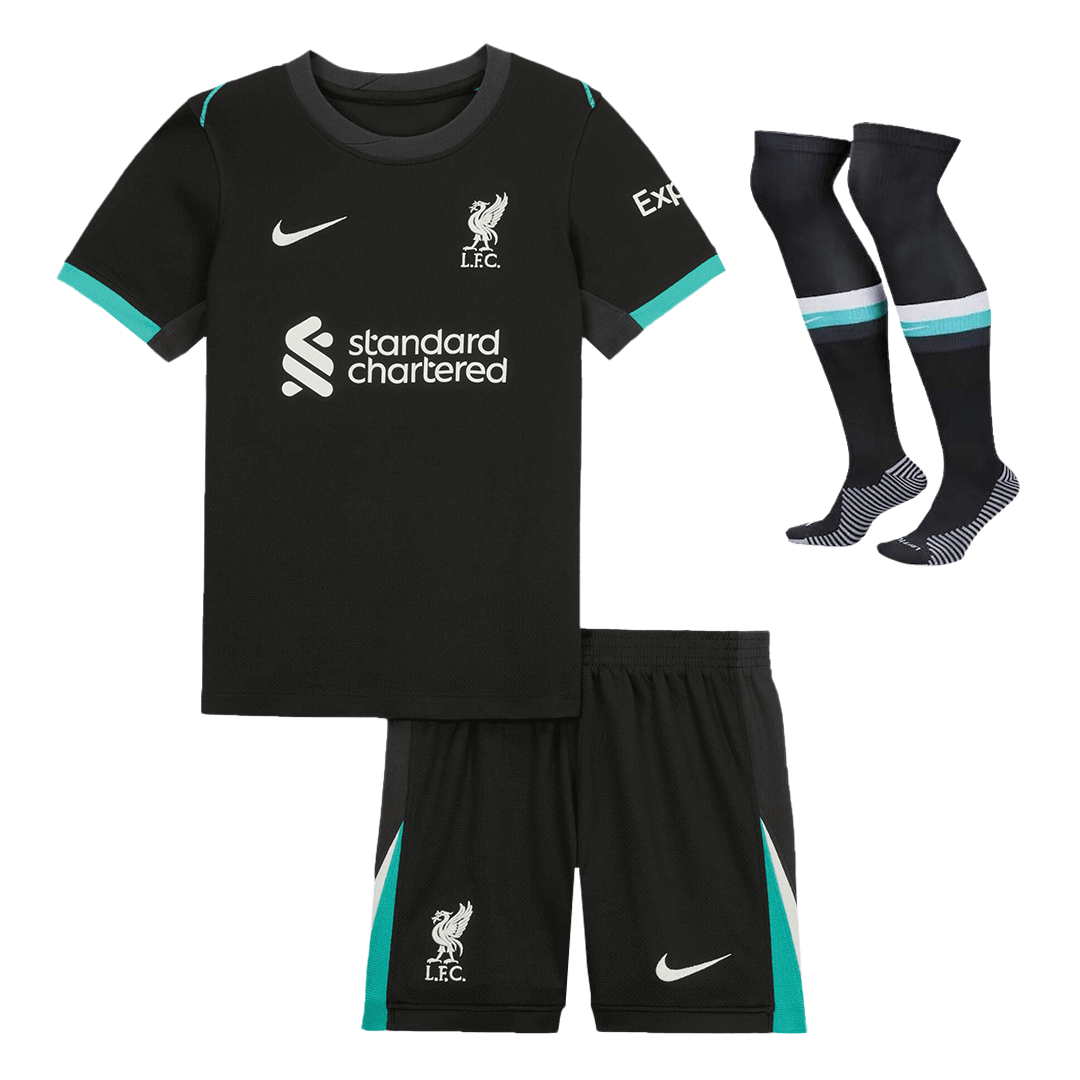 Kid's Liverpool Away Soccer Jersey Kit(Jersey+Shorts+Socks) 2024/25 footmaillots.fr