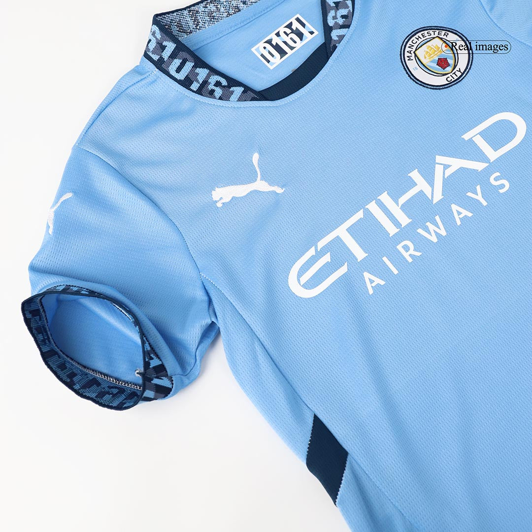 Kid's Manchester City Home Soccer Jersey Kit(Jersey+Shorts) 2024/25 footmaillots.fr