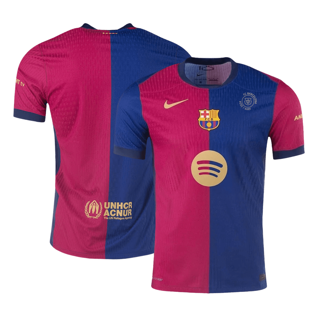 Player Version Barcelona Home Soccer Jersey 2024/25 - 125th Anniversary(Spotify Logo Without Text) footmaillots.fr