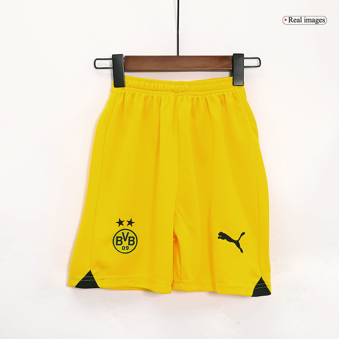 Kid's Borussia Dortmund Away Soccer Jersey Kit(Jersey+Shorts) 2023/24 footmaillots.fr