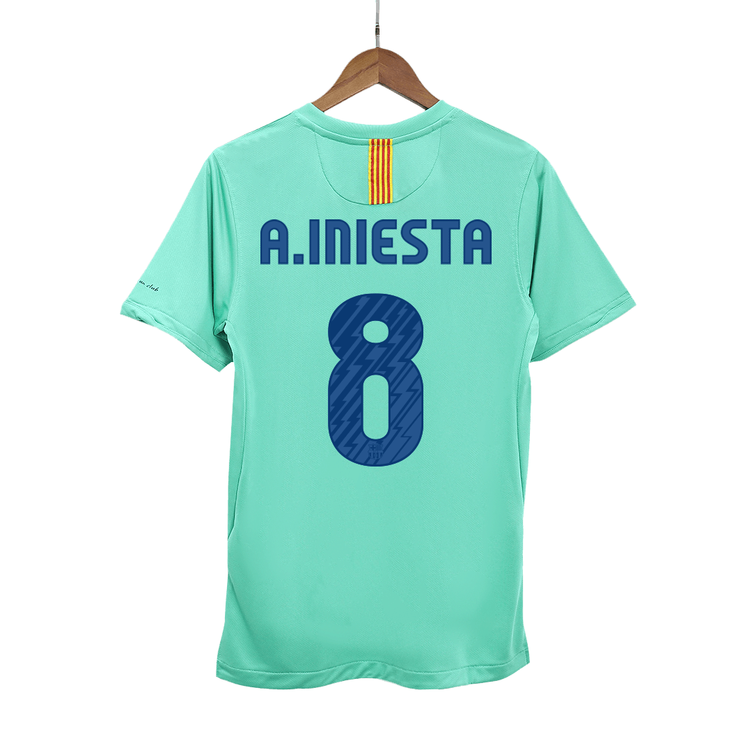 Retro A.INIESTA #8 2010/11 Barcelona Away Soccer Jersey footmaillots.fr