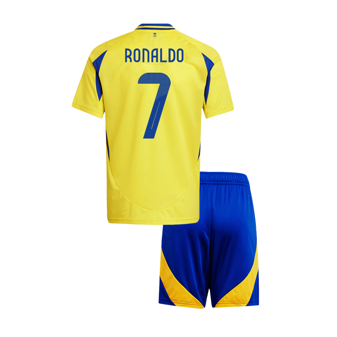 Kid's RONALDO #7 Al Nassr Home Soccer Jersey Kit(Jersey+Shorts) 2024/25 - ACL footmaillots.fr