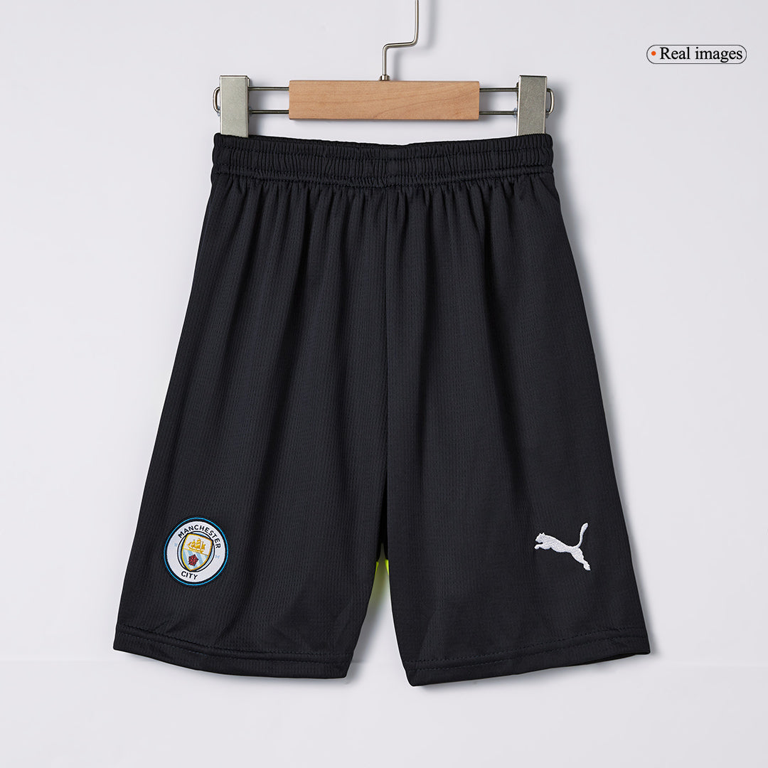 Kid's Manchester City Away Soccer Jersey Kit(Jersey+Shorts) 2024/25 footmaillots.fr