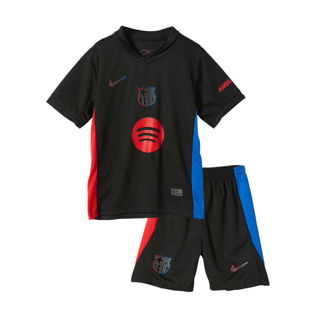 Kid's Barcelona Away Soccer Jersey Kit(Jersey+Shorts) 2024/25 - Spotify Logo Without Text footmaillots.fr