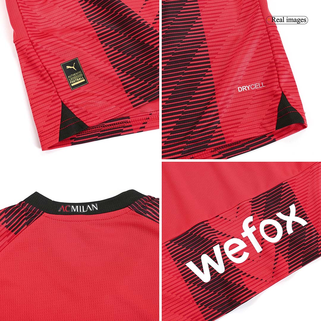 Kid's AC Milan Home Soccer Jersey Kit(Jersey+Shorts) 2023/24 footmaillots.fr