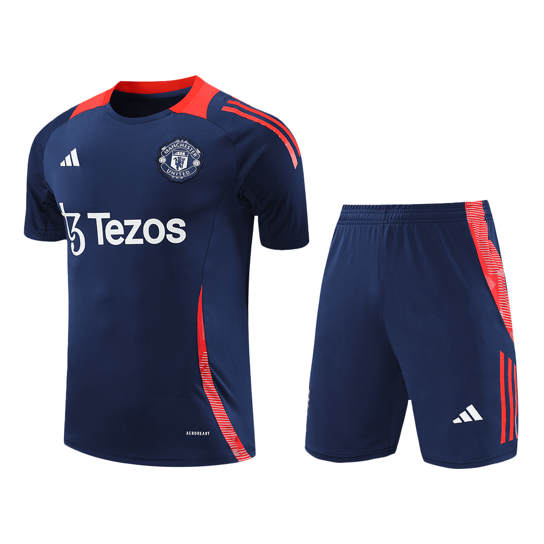 Manchester United Pre-Match Soccer Jersey Kit(Jersey+Shorts) 2024/25 footmaillots.fr