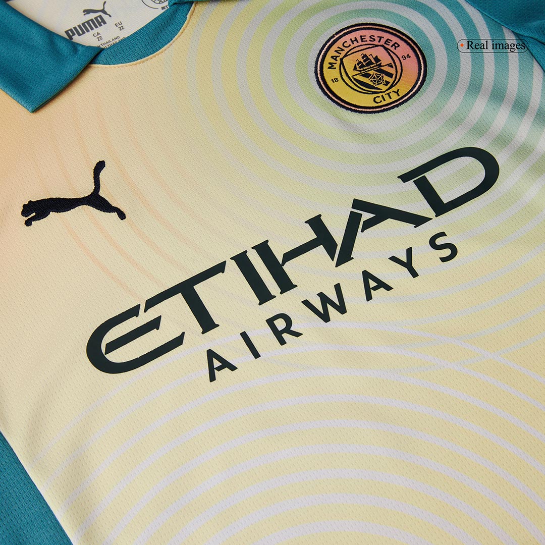 Kid's Manchester City Fourth Away Soccer Jersey Kit(Jersey+Shorts) 2024/25- Definitely City (UCL) footmaillots.fr