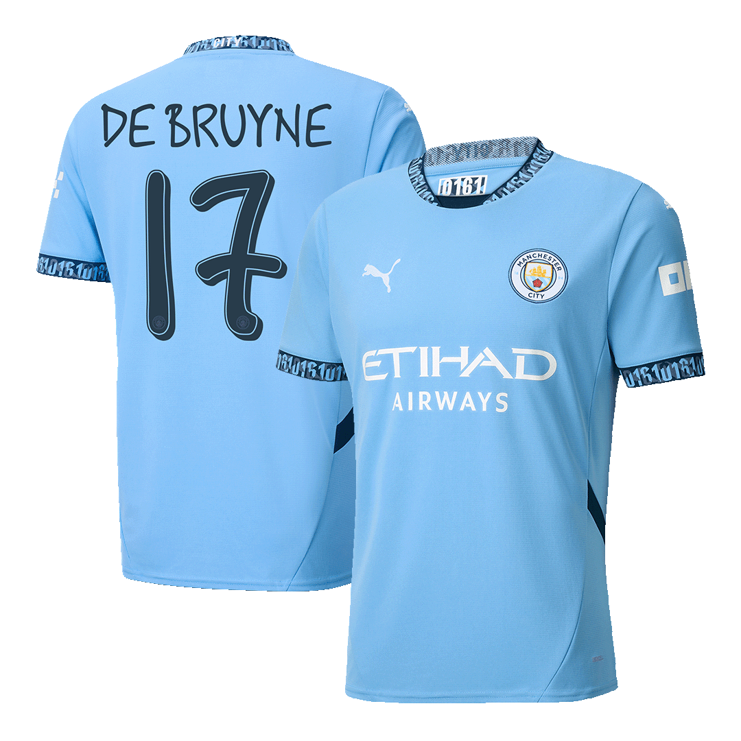 DE BRUYNE #17 Manchester City Home Soccer Jersey 2024/25 - UCL footmaillots.fr