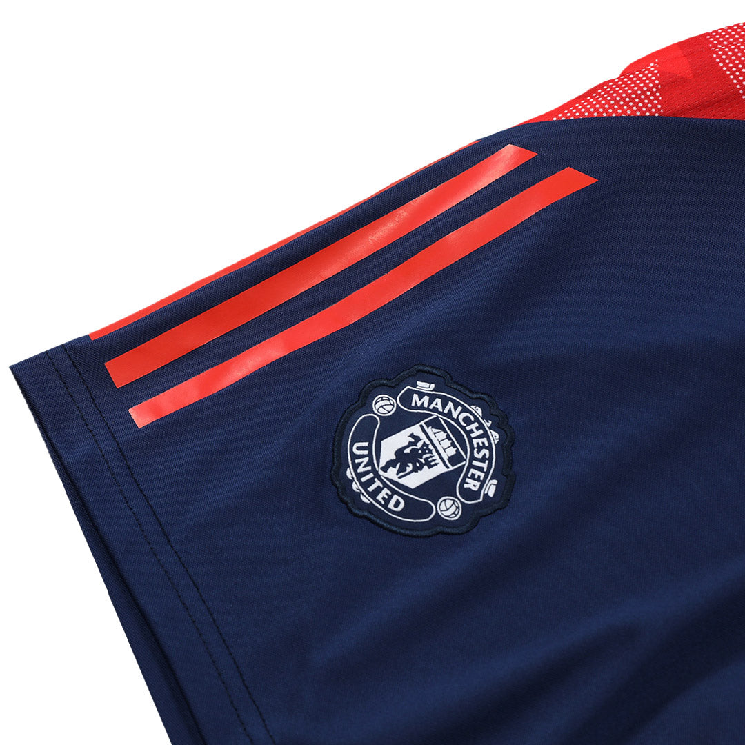 Manchester United Pre-Match Soccer Jersey Vest Kit(Jersey+Shorts) 2024/25 footmaillots.fr