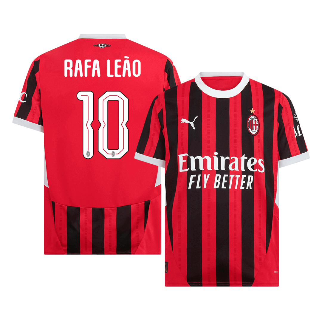 RAFA LE?O #10 AC Milan Home Soccer Jersey 2024/25 - UCL footmaillots.fr