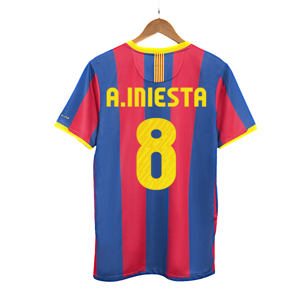 Retro A.INIESTA #8 2010/11 Barcelona Home Soccer Jersey footmaillots.fr
