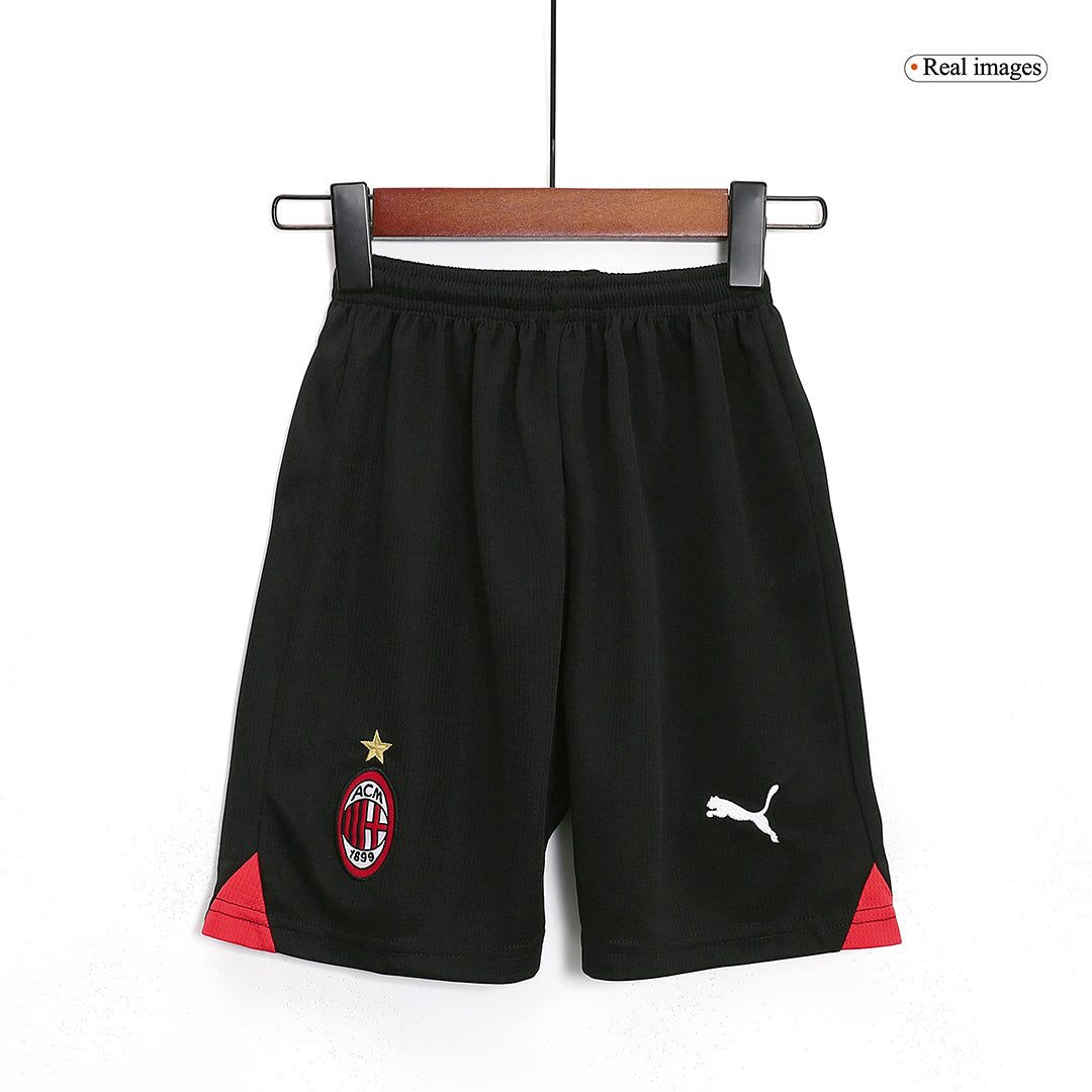 Kid's AC Milan Home Soccer Jersey Kit(Jersey+Shorts) 2023/24 footmaillots.fr