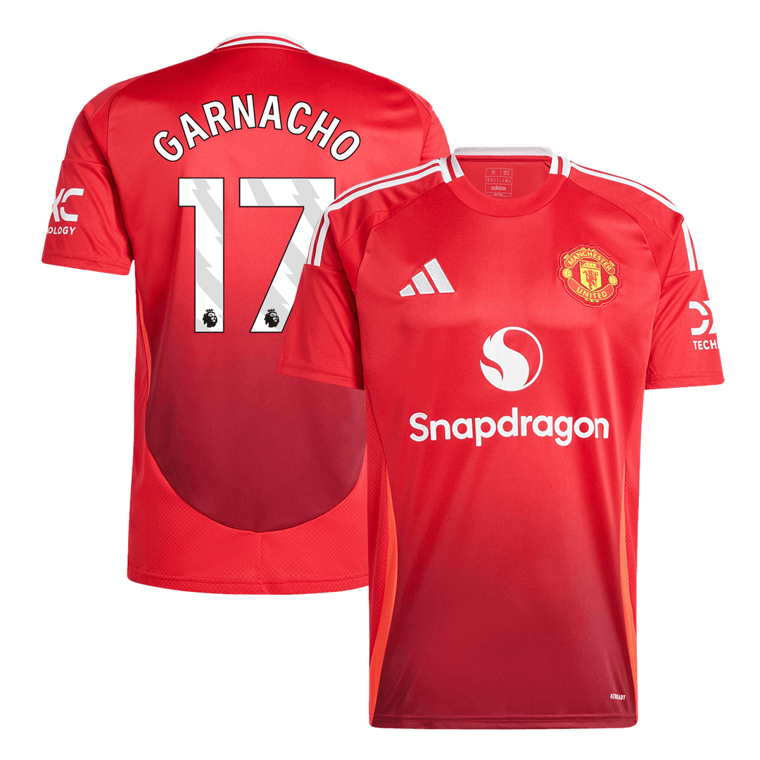 GARNACHO #17 Manchester United Home Soccer Jersey 2024/25 footmaillots.fr