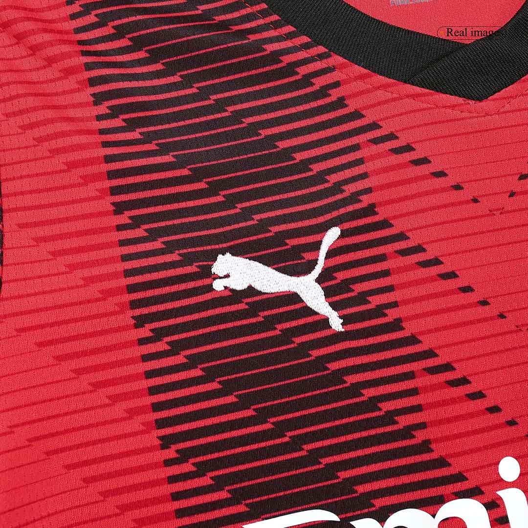 Kid's AC Milan Home Soccer Jersey Kit(Jersey+Shorts) 2023/24 footmaillots.fr