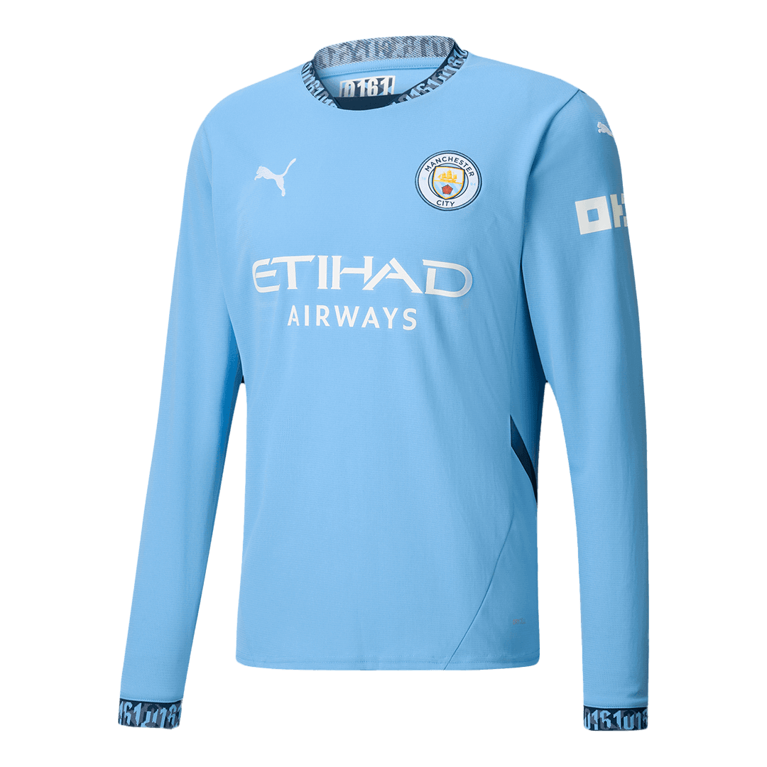 Manchester City Home Long Sleeve Soccer Jersey 2024/25 footmaillots.fr