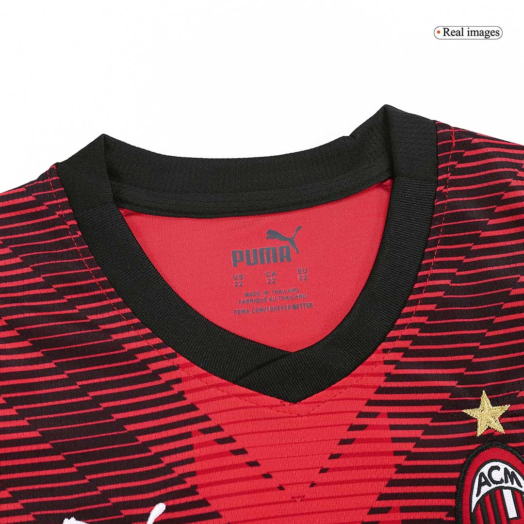 Kid's AC Milan Home Soccer Jersey Kit(Jersey+Shorts) 2023/24 footmaillots.fr