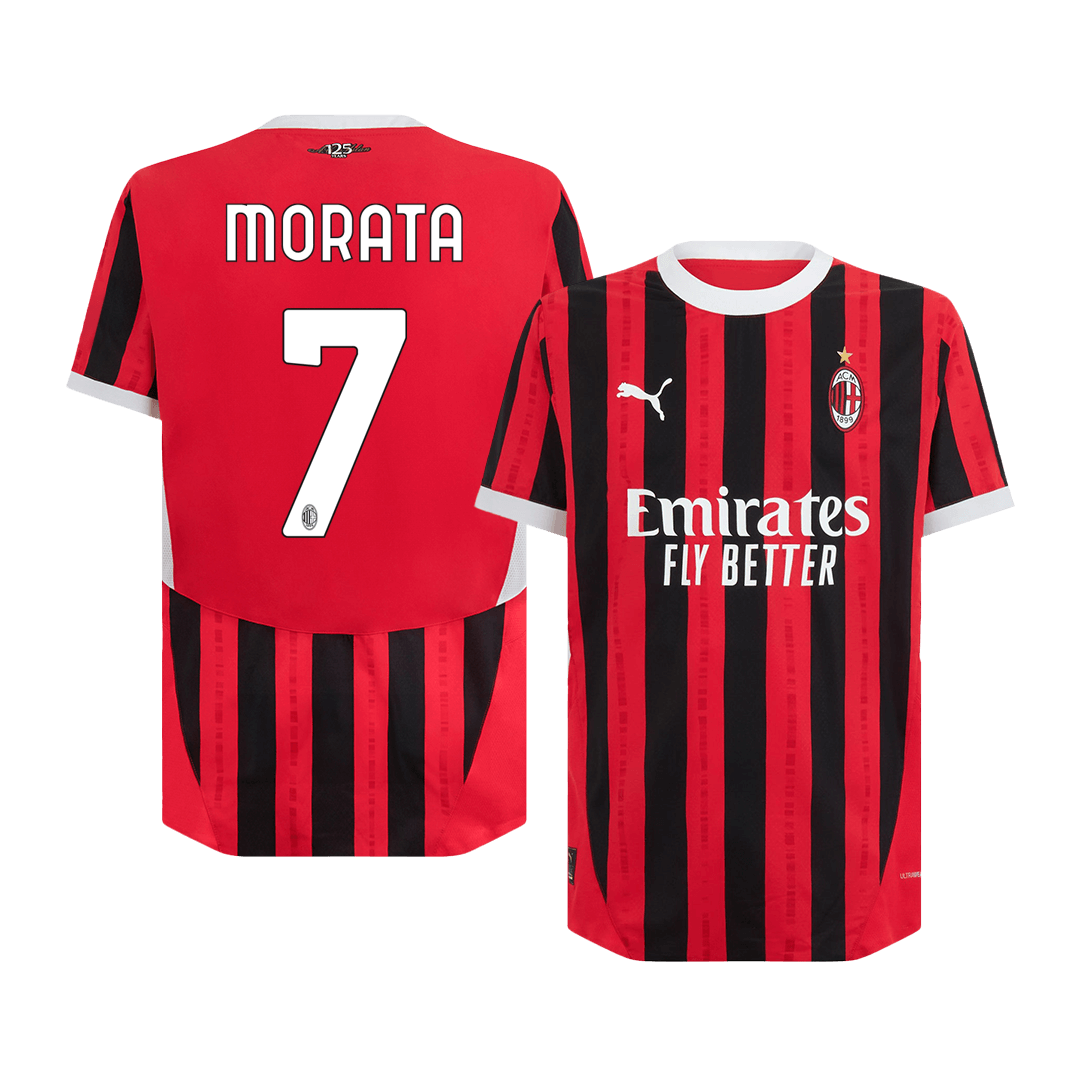 Player Version MORATA #7 AC Milan Home Soccer Jersey 2024/25 footmaillots.fr