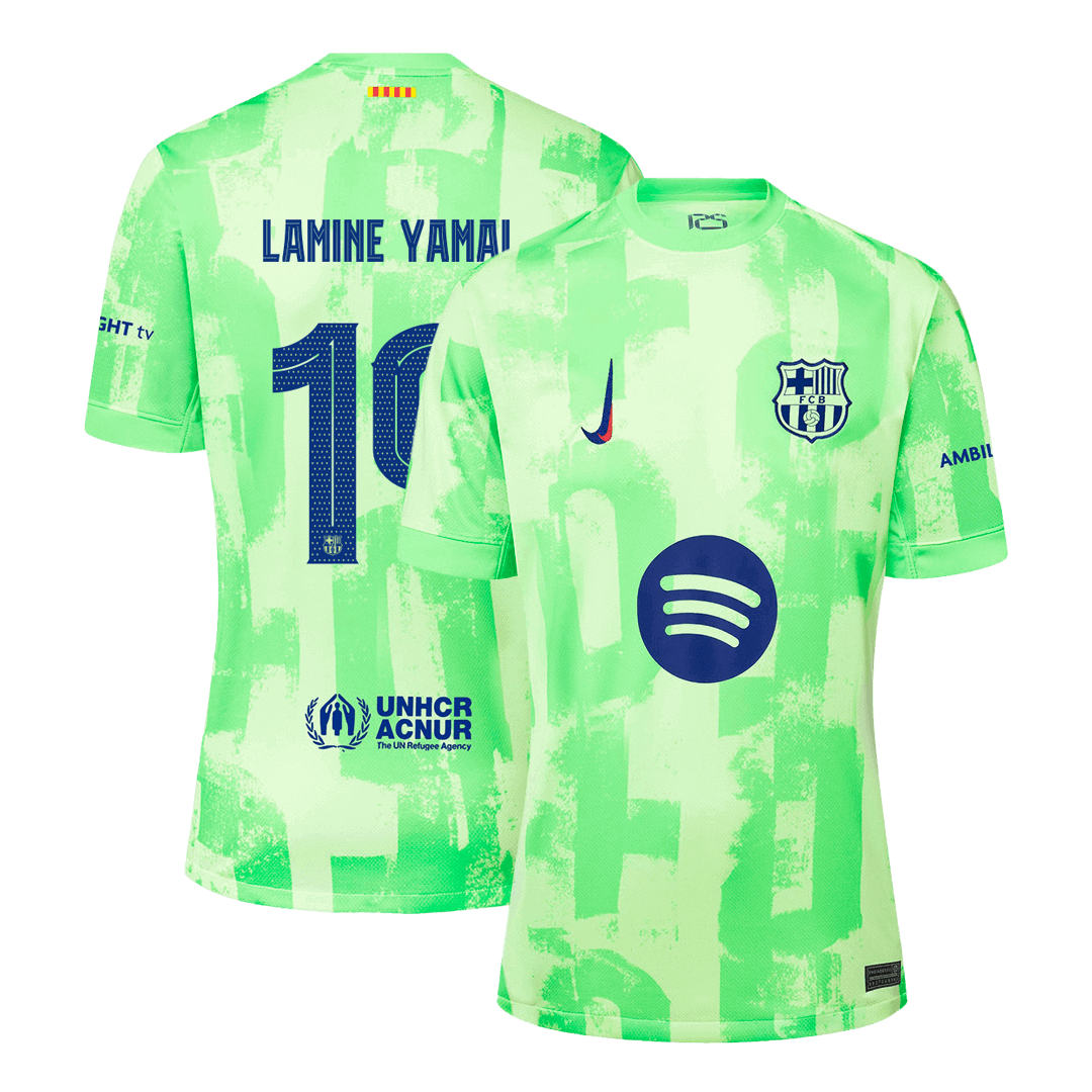 LAMINE YAMAL #19 Barcelona Third Away Soccer Jersey 2024/255 - UCL?Spotify Logo Without Text? footmaillots.fr
