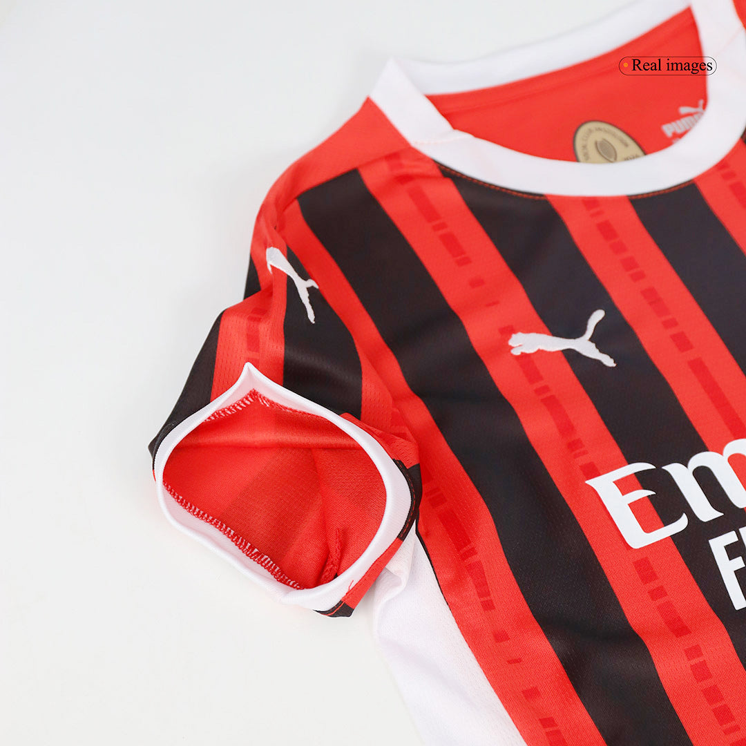 Kid's AC Milan Home Soccer Jersey Kit(Jersey+Shorts) 2024/25 footmaillots.fr
