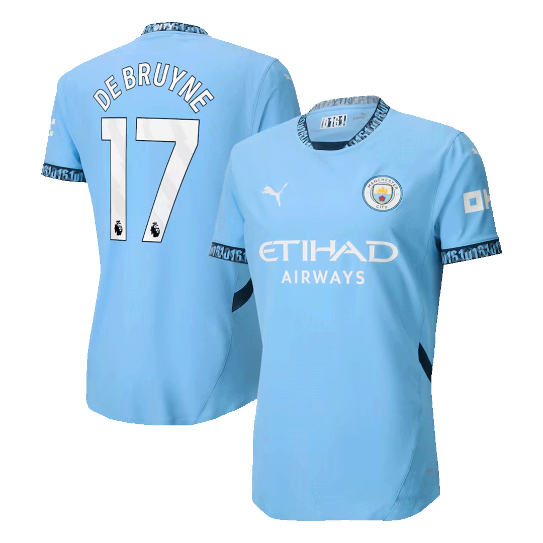Player Version DE BRUYNE #17 Manchester City Home Soccer Jersey 2024/25 footmaillots.fr
