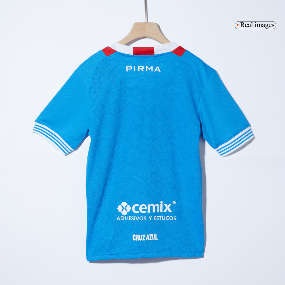 Kid's Cruz Azul Home Soccer Jersey Kit(Jersey+Shorts) 2024/25 footmaillots.fr