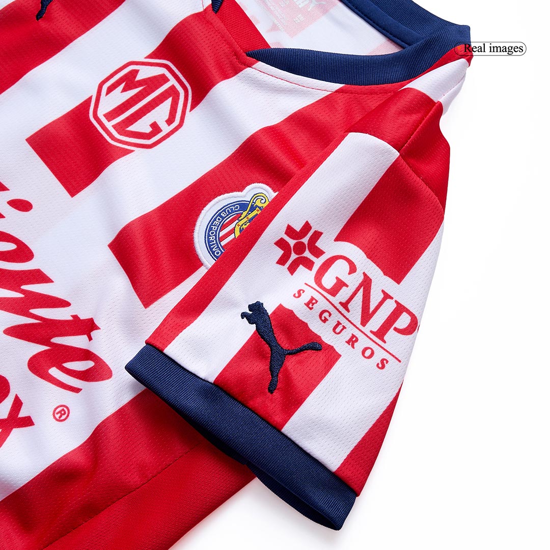 Kid's Chivas Home Soccer Jersey Kit(Jersey+Shorts) 2024/25 footmaillots.fr