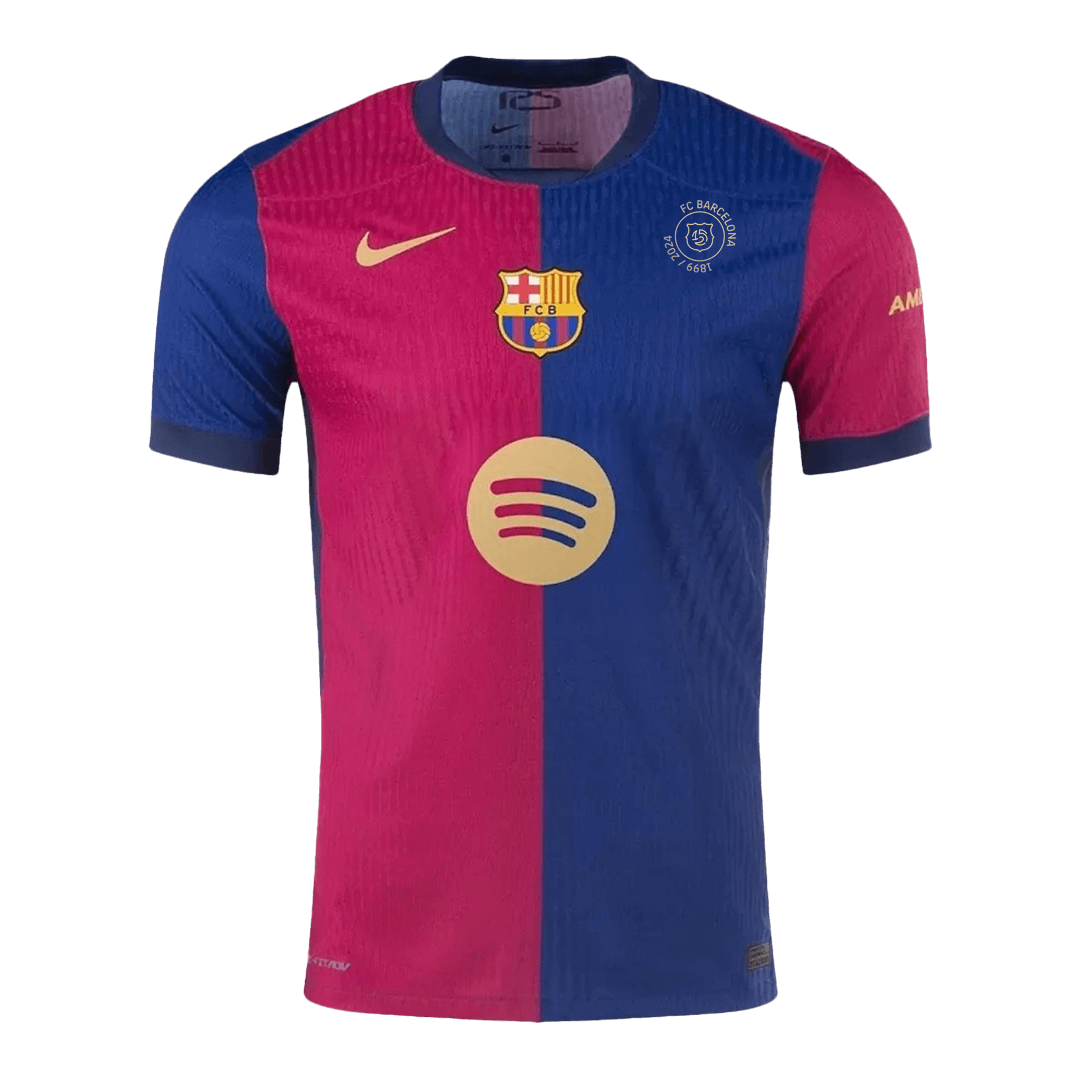 Player Version Barcelona Home Soccer Jersey 2024/25 - 125th Anniversary(Spotify Logo Without Text) footmaillots.fr
