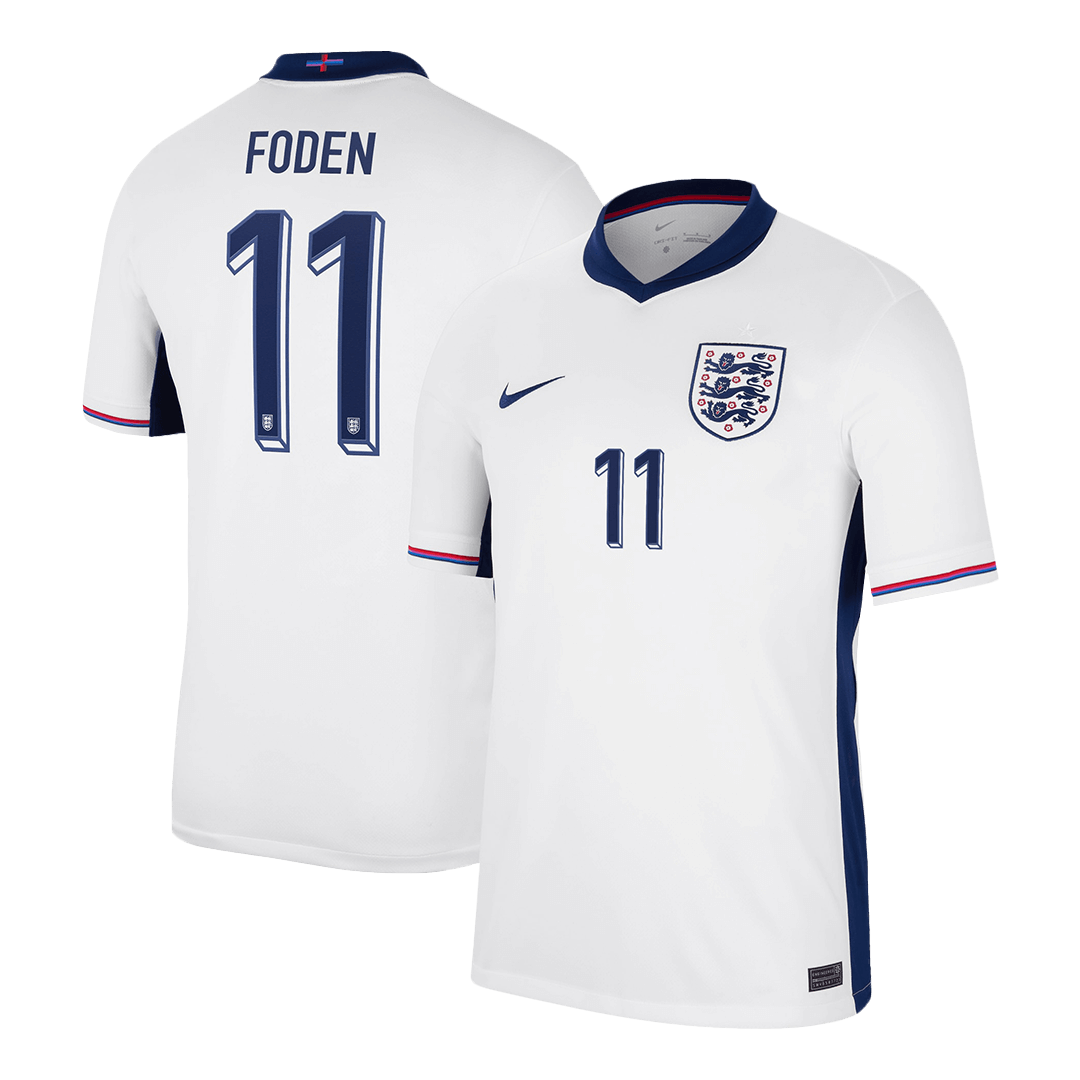 FODEN #11 England Home Soccer Jersey Euro 2024 footmaillots.fr