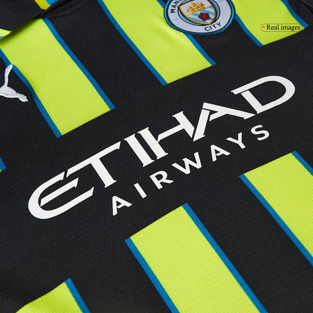 Kid's Manchester City Away Soccer Jersey Kit(Jersey+Shorts) 2024/25 footmaillots.fr
