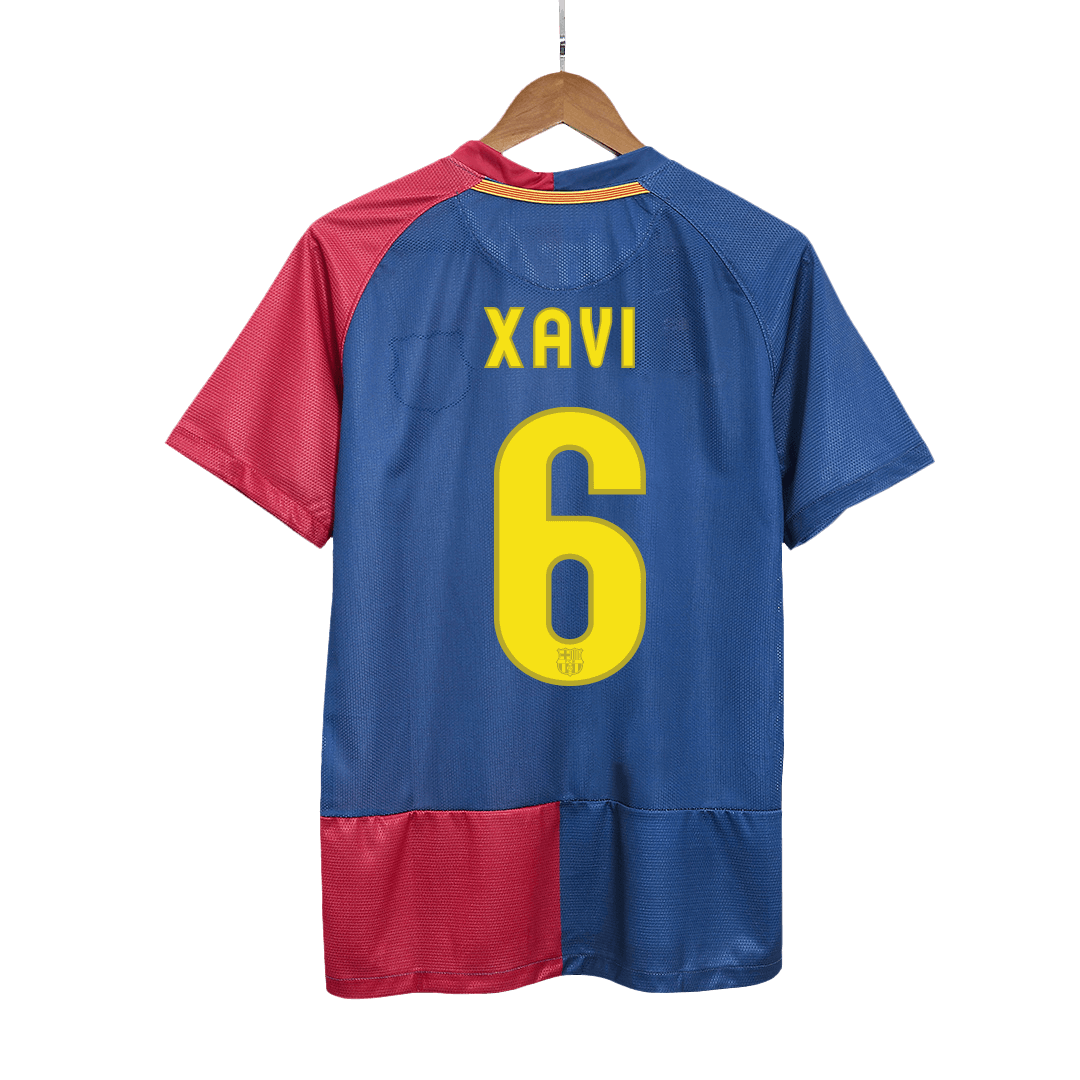 Retro XAVI #6 2008/09 Barcelona Home Soccer Jersey footmaillots.fr