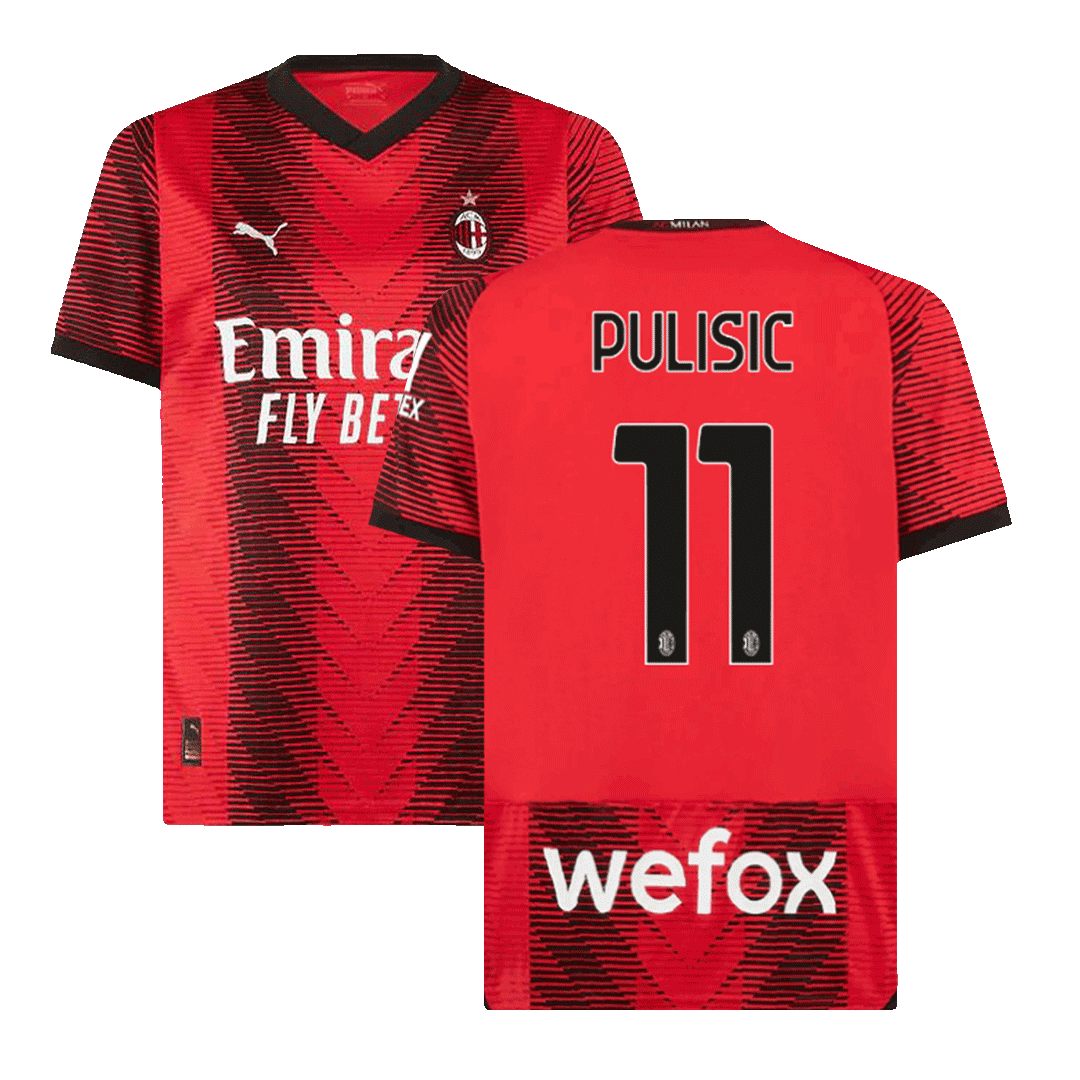 PULISIC #11 AC Milan Home Soccer Jersey 2023/24 footmaillots.fr