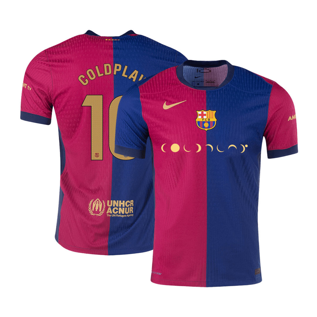 Player Version COLDPLAY #10 Barcelona Home Soccer Jersey 2024/25 footmaillots.fr