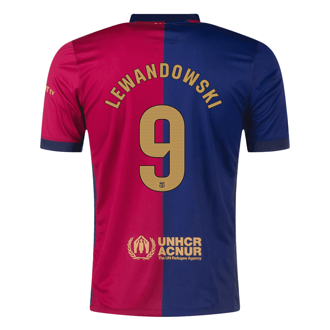 LEWANDOWSKI #9 Barcelona Home Soccer Jersey 2024/25- Spotify Logo Without Text footmaillots.fr
