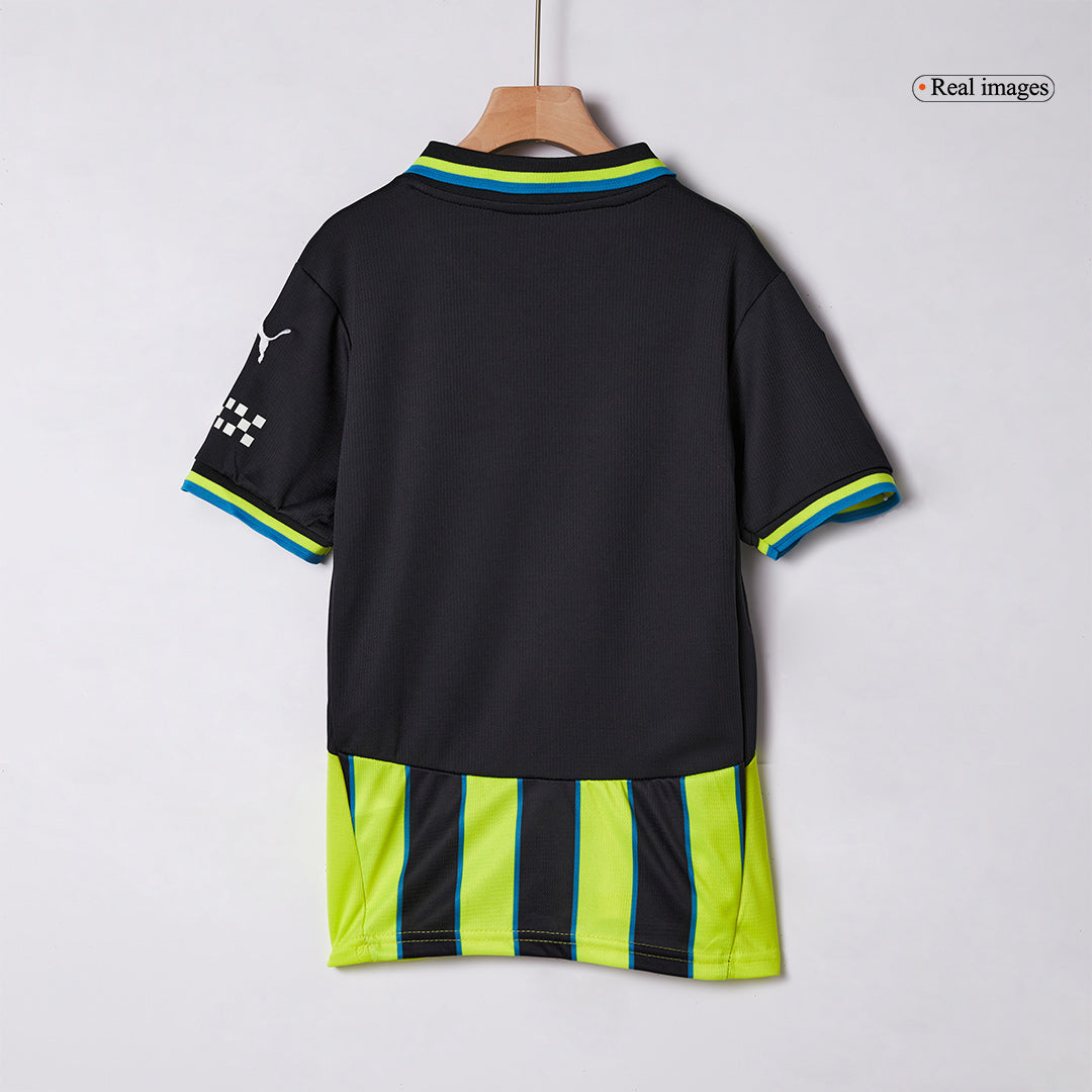 Kid's Manchester City Away Soccer Jersey Kit(Jersey+Shorts+Socks) 2024/25 footmaillots.fr