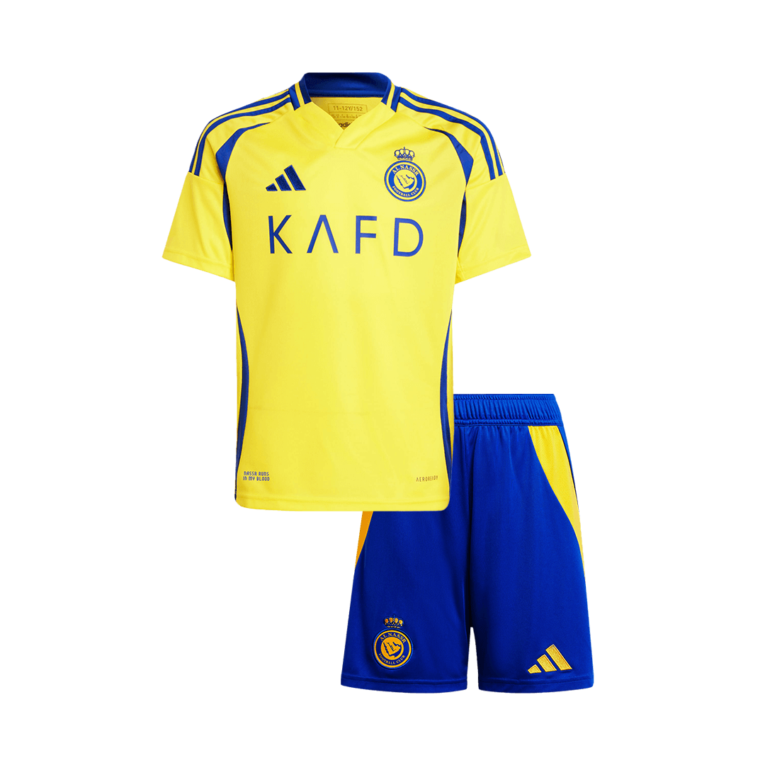Kid's Al Nassr Home Soccer Jersey Kit(Jersey+Shorts) 2024/25 footmaillots.fr