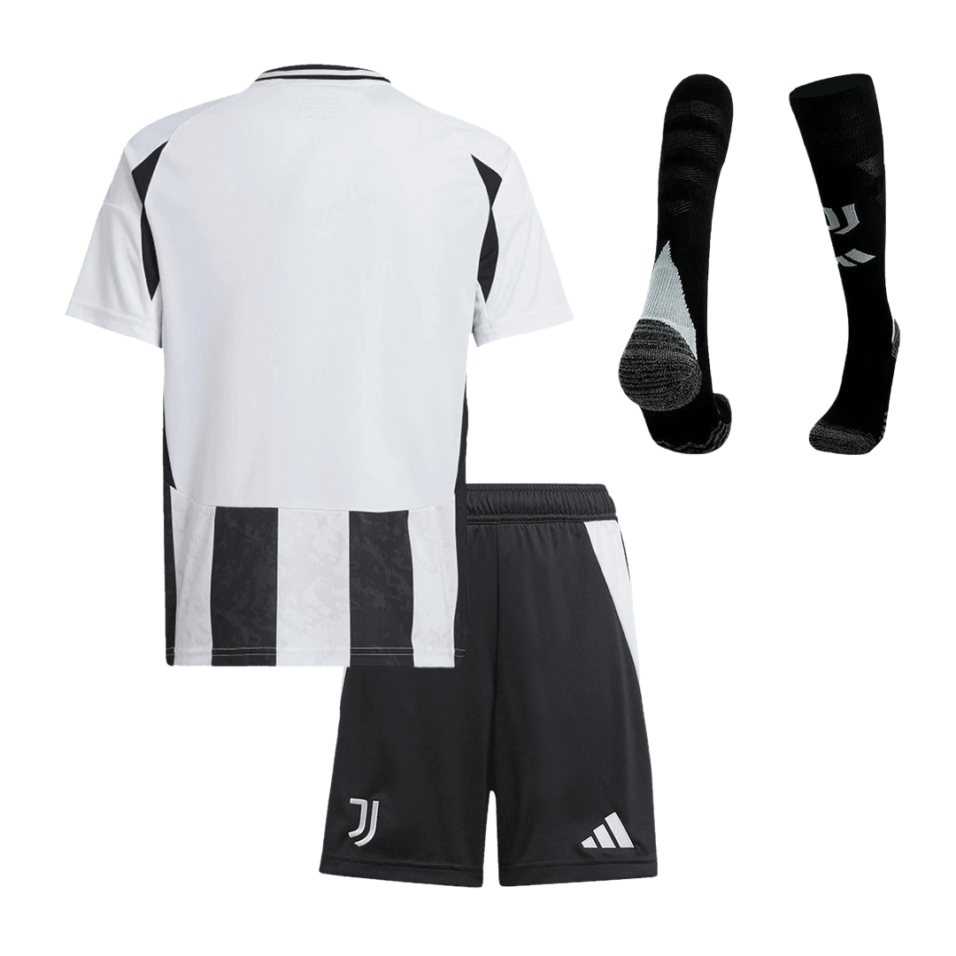 Kid's Juventus Home Soccer Jersey Kit(Jersey+Shorts+Socks) 2024/25 footmaillots.fr
