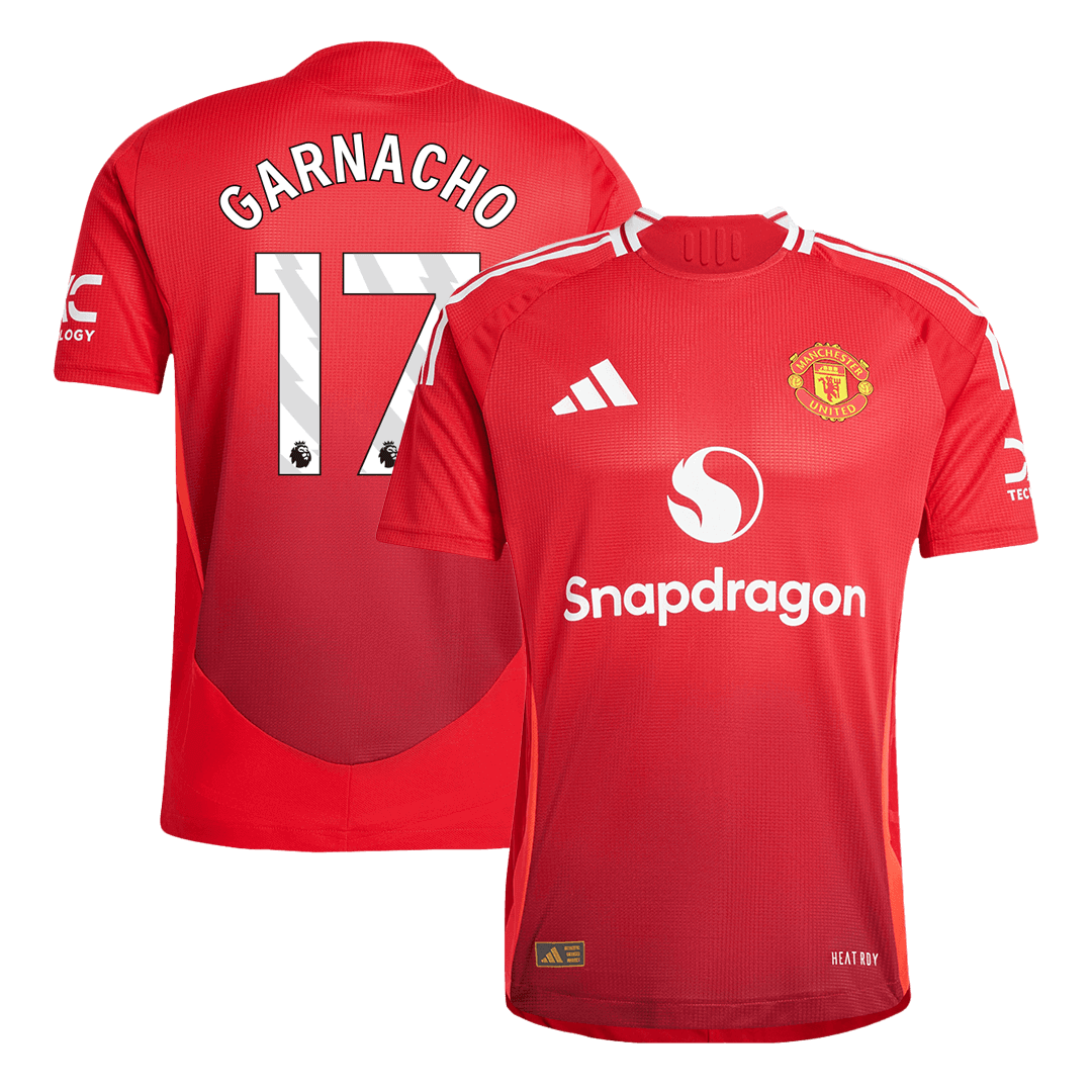 Player Version GARNACHO #17 Manchester United Home Soccer Jersey 2024/25 footmaillots.fr