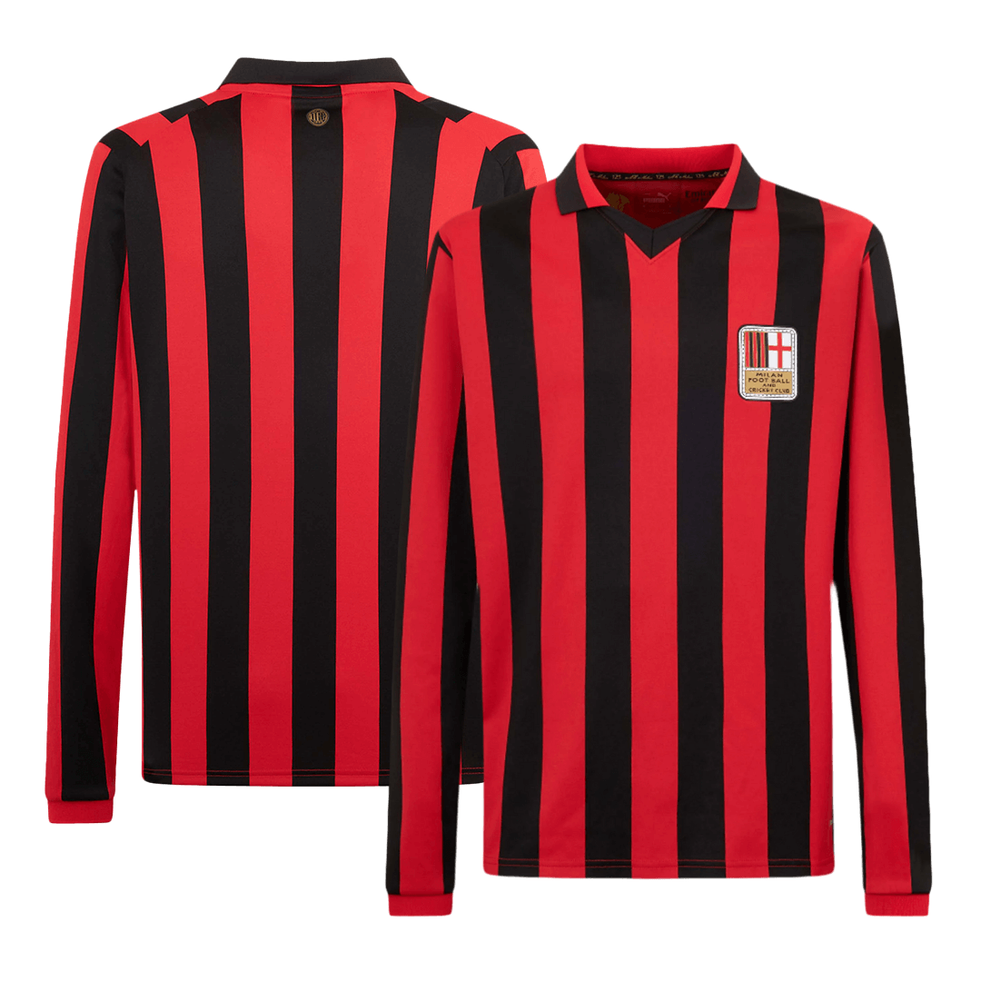 AC Milan Long Sleeve Soccer Jersey 2024/25 - 125th Anniversary footmaillots.fr