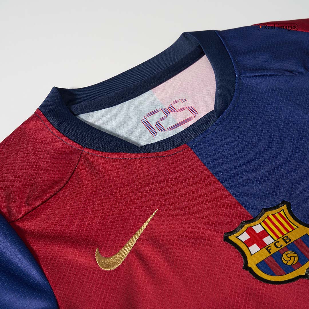 Kid's Barcelona Home Soccer Jersey Kit(Jersey+Shorts) 2024/25 - COLDPLAY footmaillots.fr