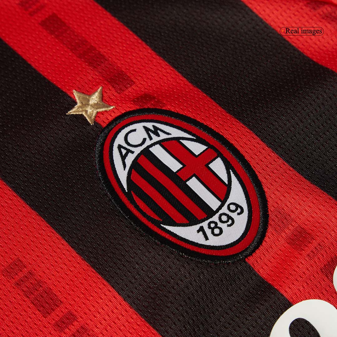 AC Milan Home Long Sleeve Soccer Jersey 2024/25 footmaillots.fr