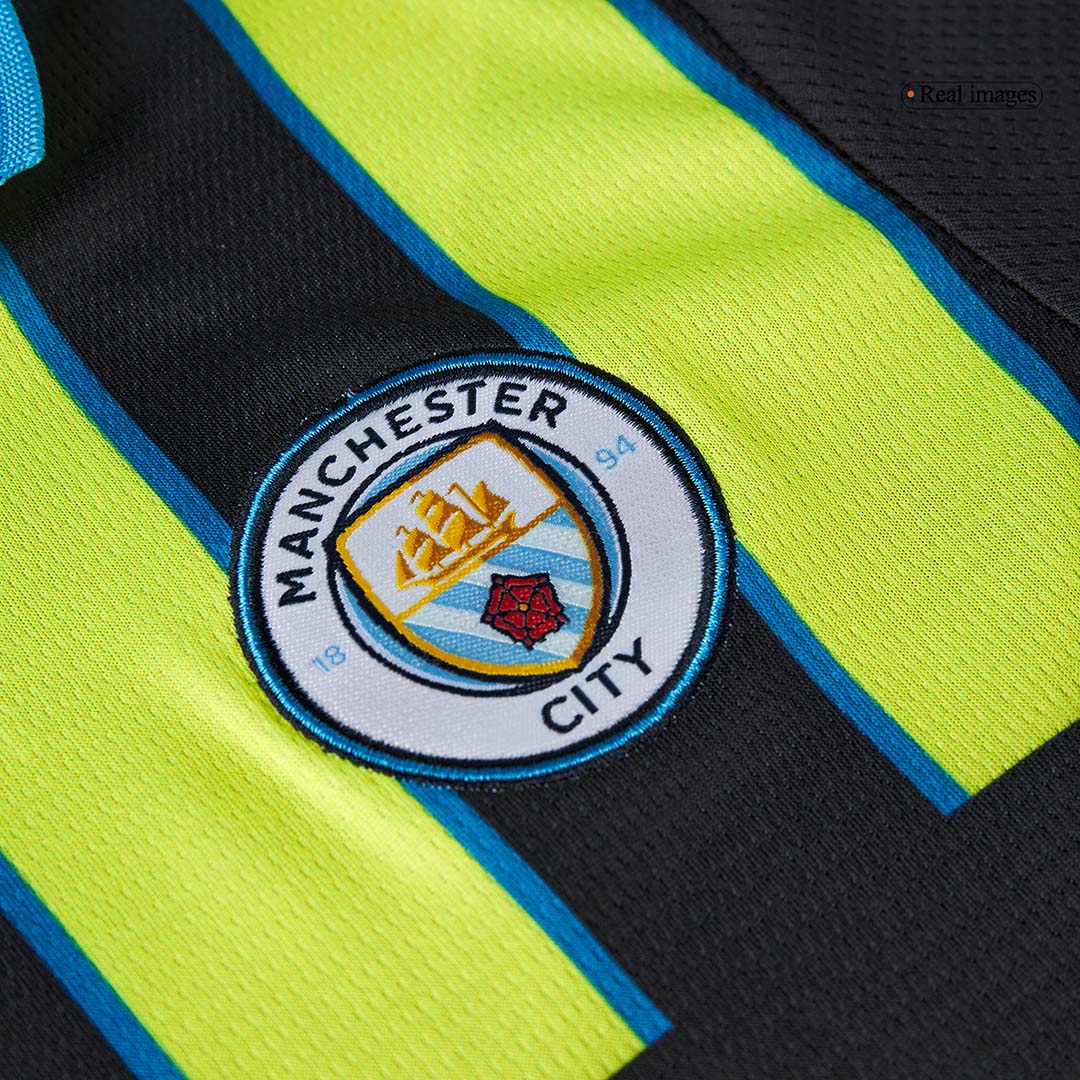 Kid's Manchester City Away Soccer Jersey Kit(Jersey+Shorts) 2024/25 footmaillots.fr