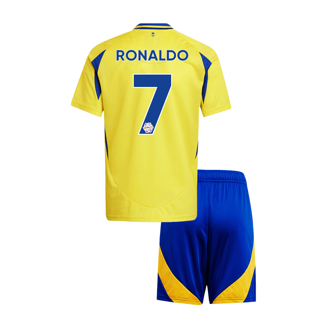 Kid's RONALDO #7 Al Nassr Home Soccer Jersey Kit(Jersey+Shorts) 2024/25 footmaillots.fr
