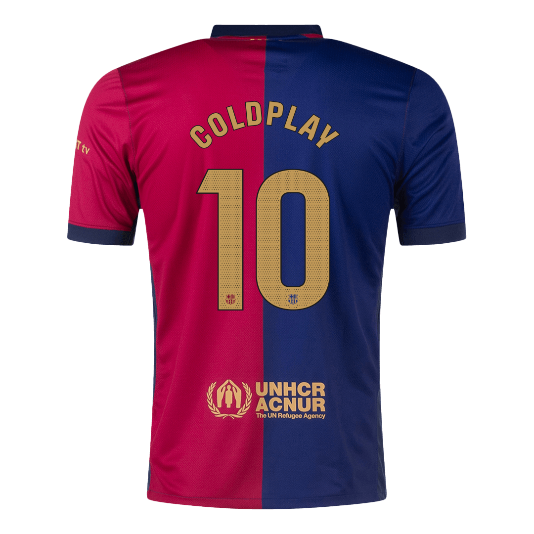 COLDPLAY #10 Barcelona Home Soccer Jersey 2024/25 footmaillots.fr
