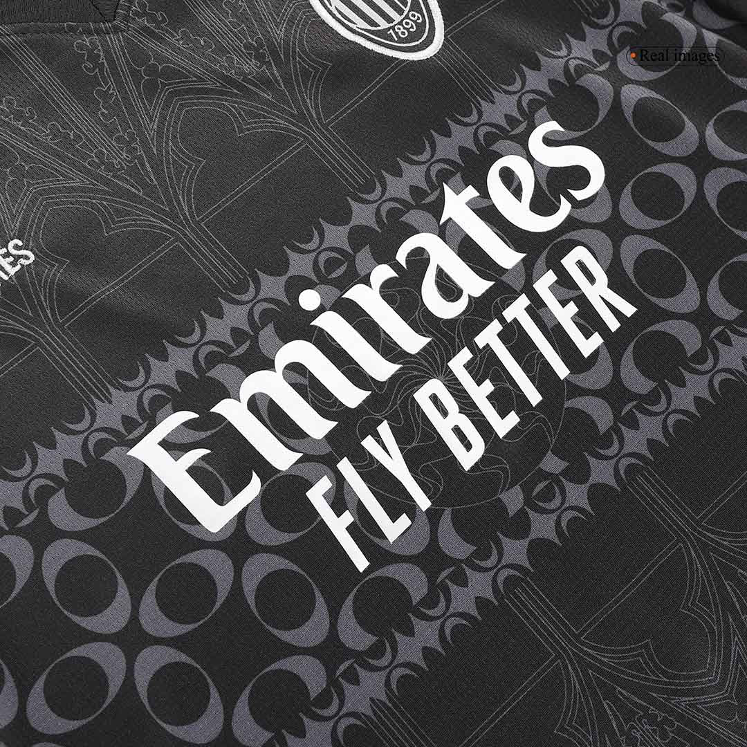 Kid's AC Milan x Pleasures Fourth Away Soccer Jersey Kit(Jersey+Shorts) 2023/24 footmaillots.fr