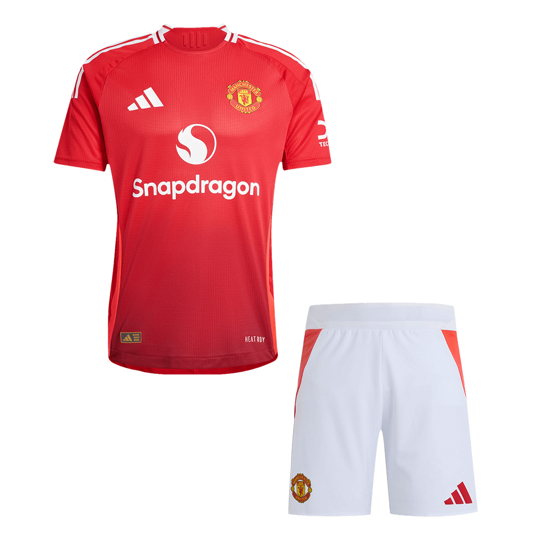 Player Version Manchester United Home Soccer Jersey Kit(Jersey+Shorts) 2024/25 footmaillots.fr