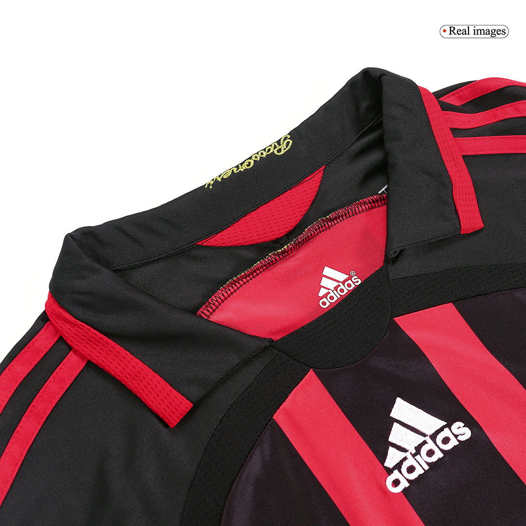 Retro MALDINI #3 2006/07 AC Milan Home Long Sleeve Soccer Jersey footmaillots.fr