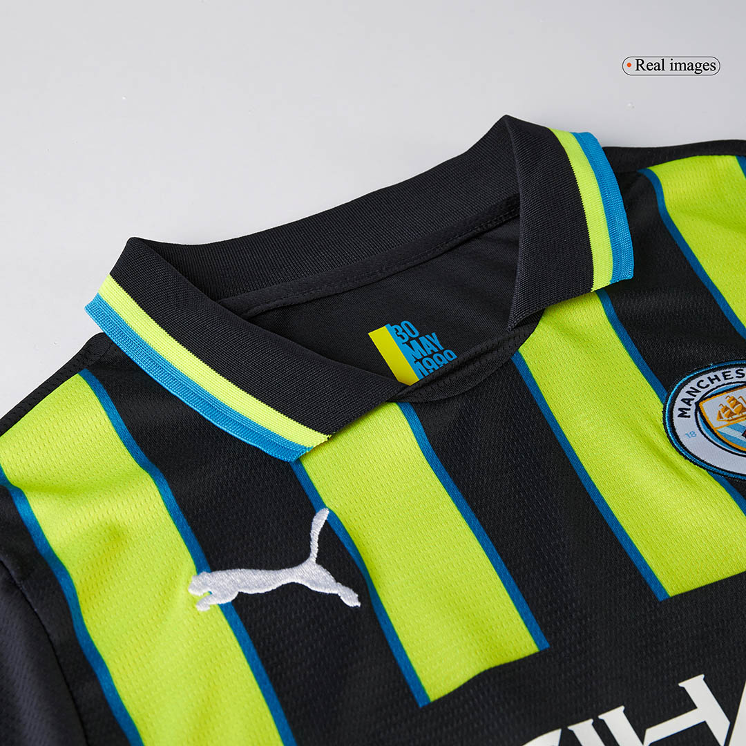Kid's Manchester City Away Soccer Jersey Kit(Jersey+Shorts+Socks) 2024/25 footmaillots.fr