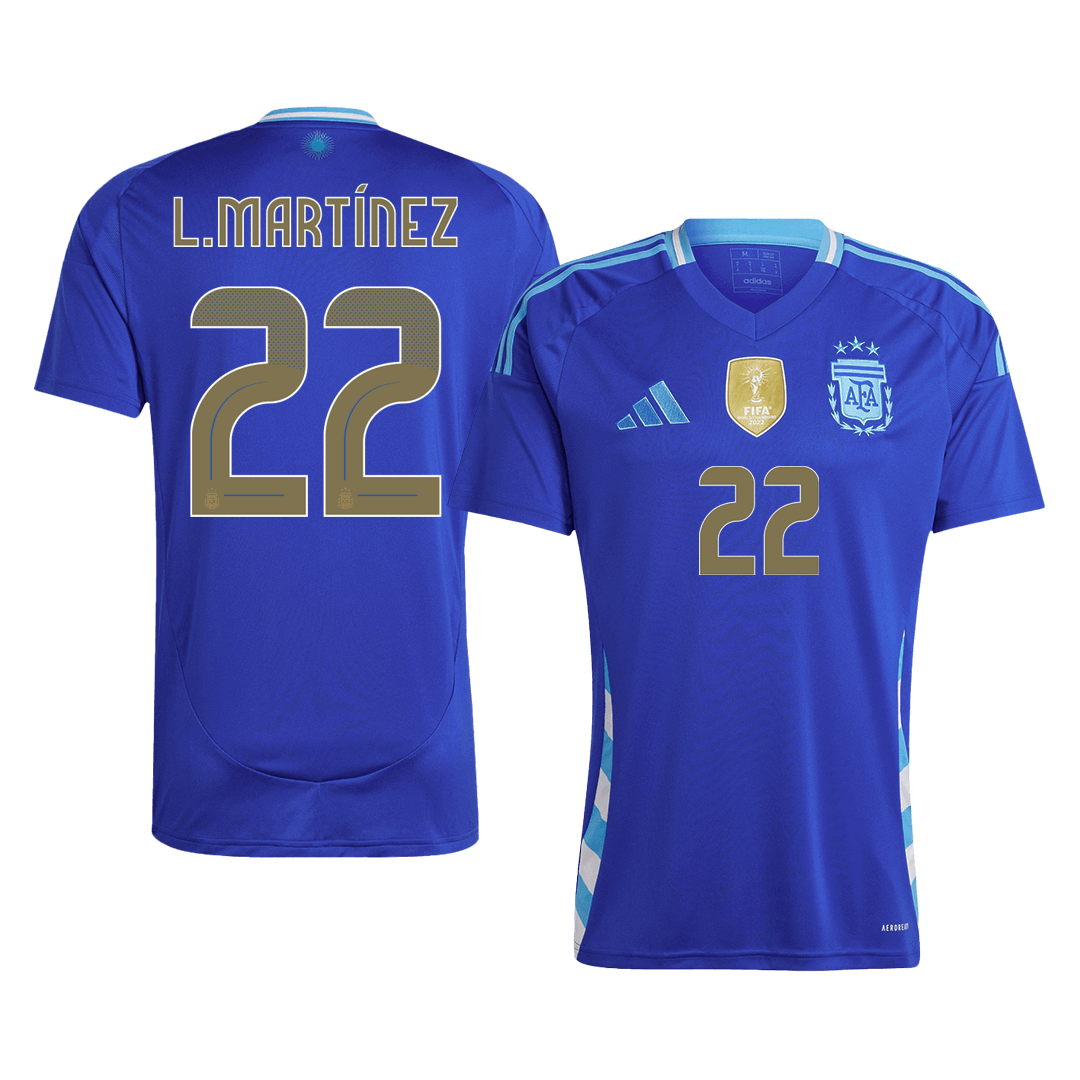 L.Martínez #22 Argentina Away Soccer Jersey 2024 footmaillots.fr