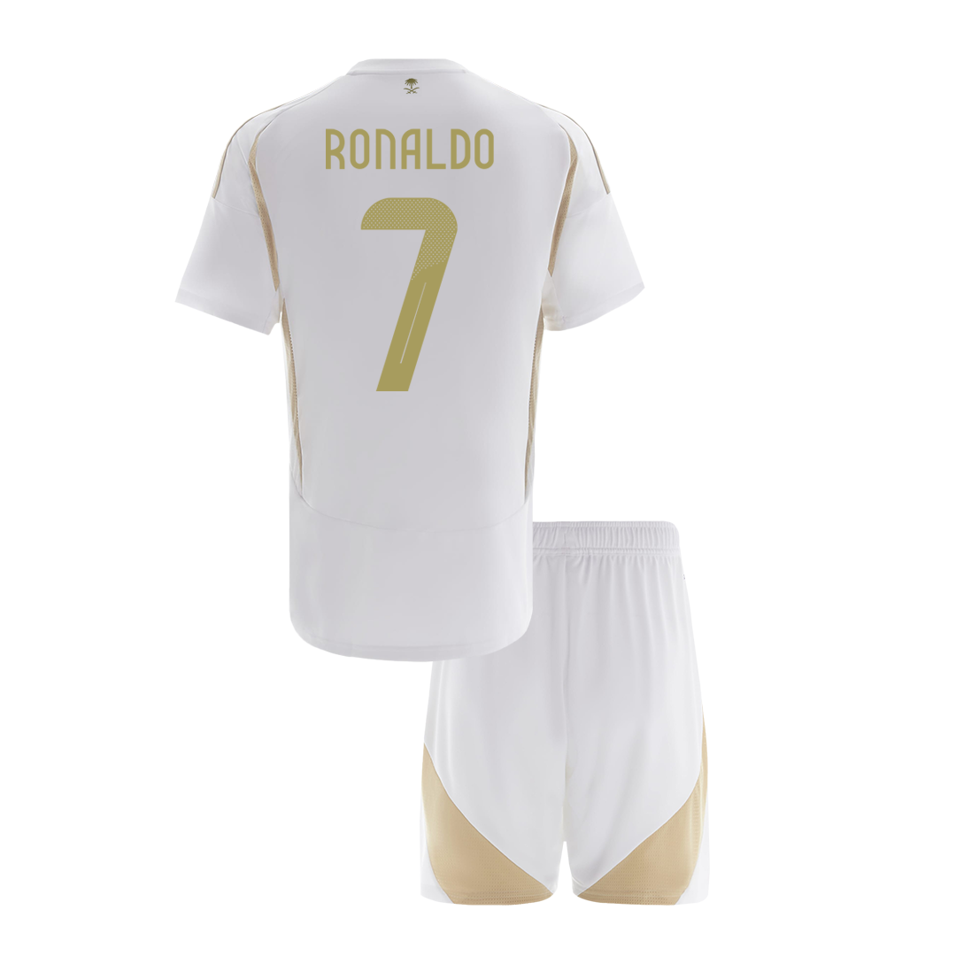 Kid's RONALDO #7 Al Nassr Third Away Soccer Jersey Kit(Jersey+Shorts) 2024/25 - ACL footmaillots.fr